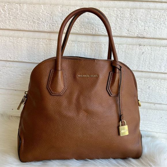 Michael Kors Handbags - MICHAEL KORS Acorn Selma Raven Fulton Bedford Tote Dome Handbag